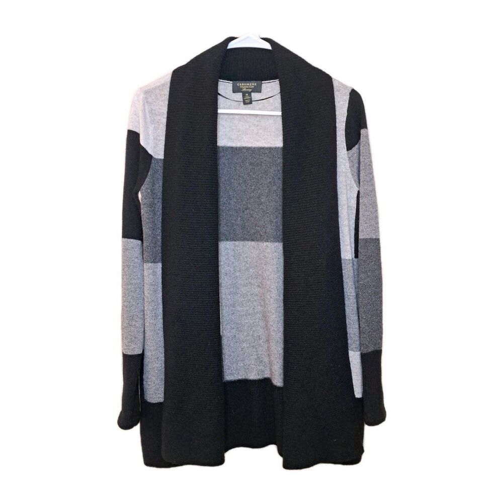 Charter Club Women Luxury 100% Cashmere Long Cardigan Open Front Size XS Soft